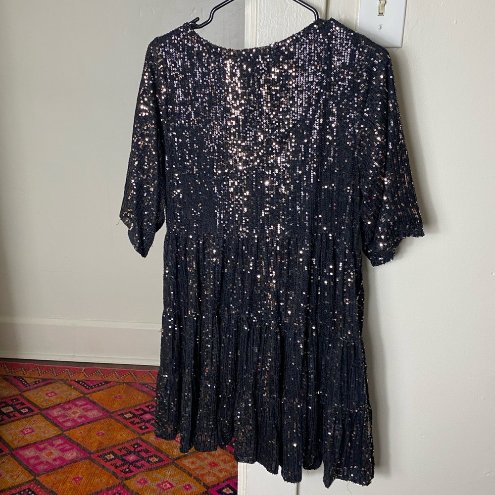 Amazing Lace Babydoll Sequin Dress - Picture 4 of 5